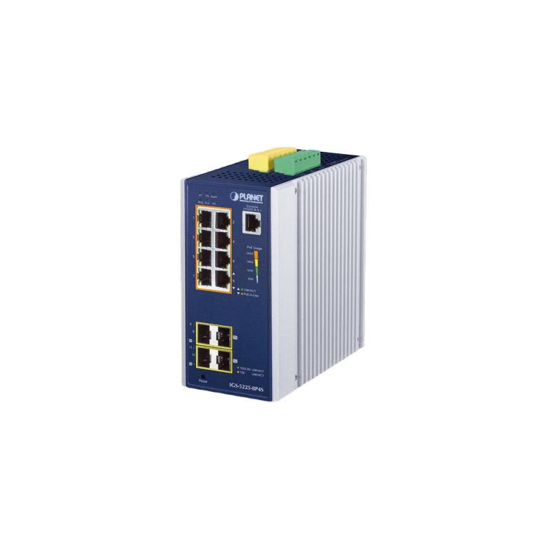 Switch Industrial PLANET 8 Puertos PoE+ 2.5G SFP Capa2