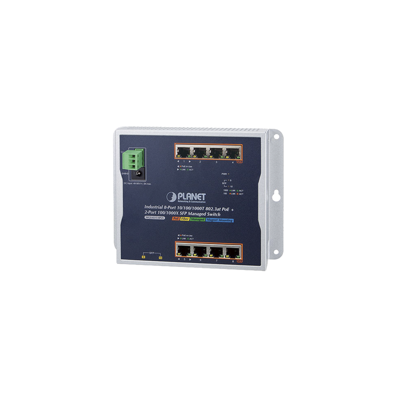 Switch Industrial PoE Administrable PLANET 8 Puertos Gigabit | Precio México - Envío Inmediato | LM Soluciones
