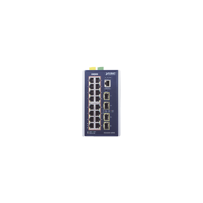 Switch Industrial Capa 3 PLANET 16 Puertos PoE+ 4 SFP