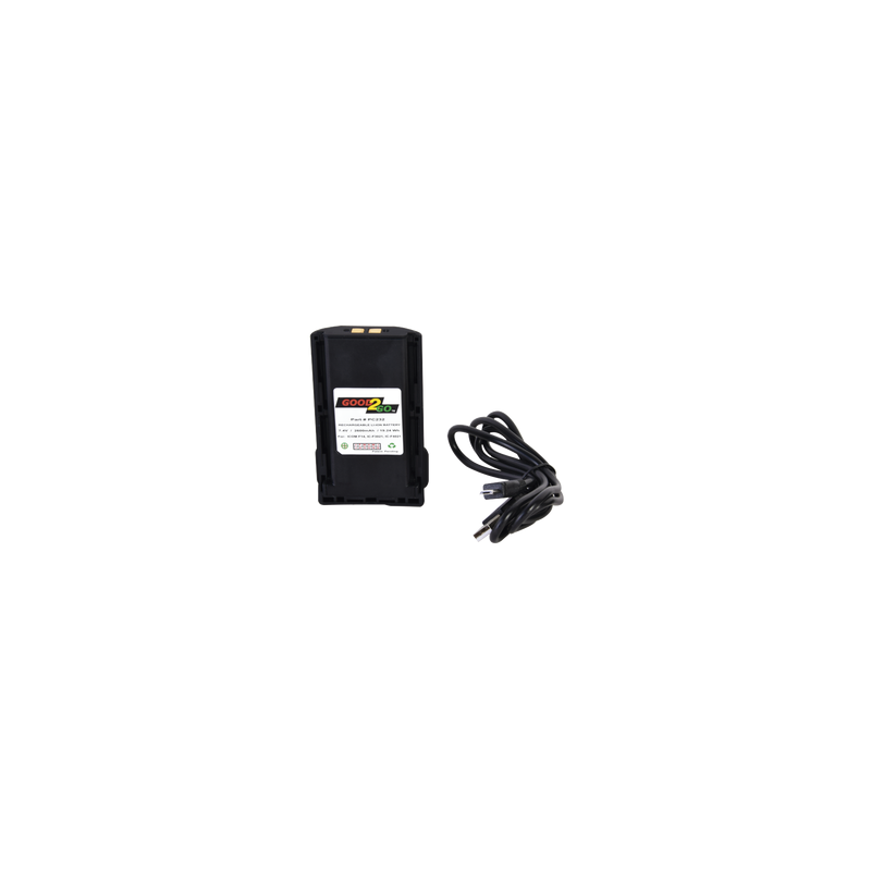 Batería GOOD 2 GO de 2600 mAh de LI-ION para radios ICOM: ICF14/3021/4161/ICF43TR/ICF3013/4013/ICF3021S7 3021T/ICF4021S/4021T con adaptador de pared USB , adaptador USB vehicular y cable mini USB