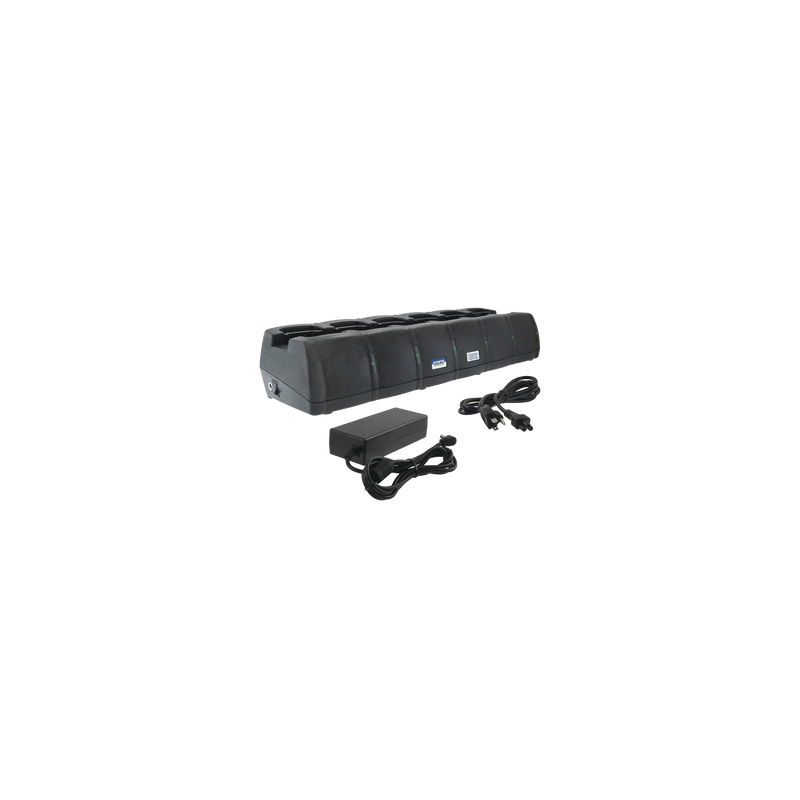 Multicargador de 6 cavidades para radios Icom IC-F3003, IC-4003 para baterías Ni-Mh  BP264 o genéricas.