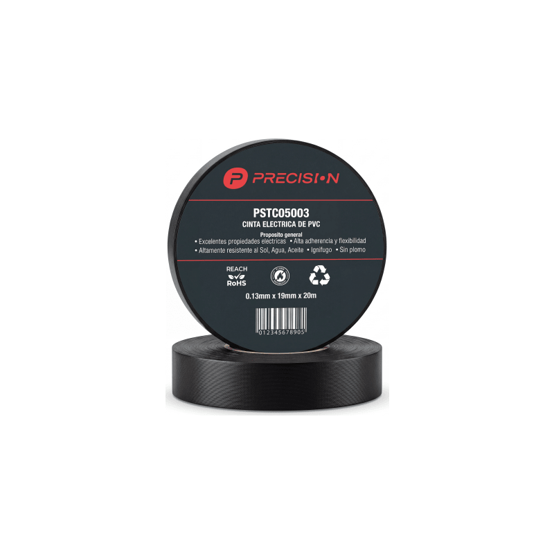 Cinta Aislante Eléctrica PVC 0.13mm 19mm 20m 600V Ignífuga