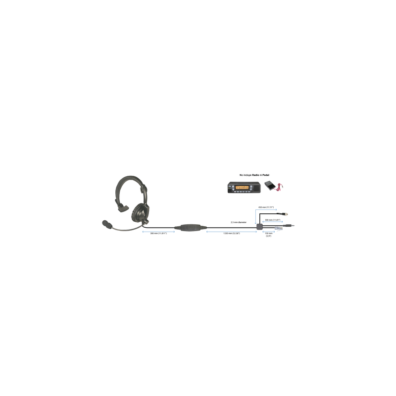 Diadema Pryme para Motorola APX4500, XLT1500 - Ligera y Acol