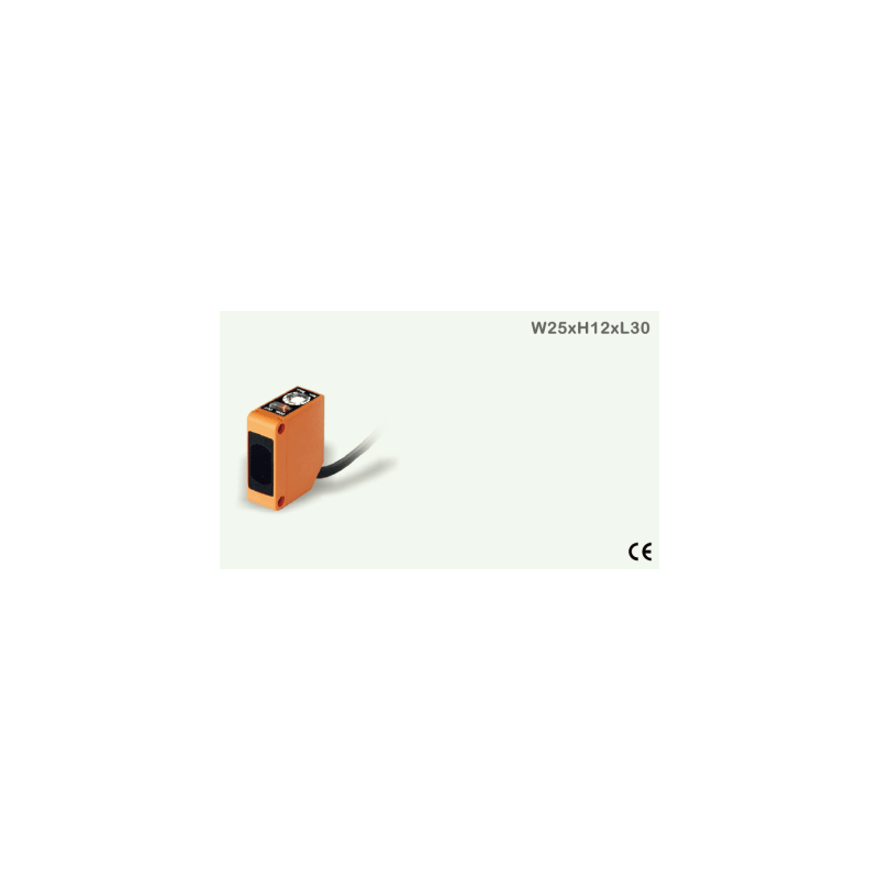 Sensor Fotoeléctrico de Proximidad Rectangular PSPVK-D100PA-D3Y2 / Reflexión Difusa / Distancia de Detección 100 mm / PNP N.O. / 3 Cables / IP66 / Rango Voltaje DC 12-24V / Temperatura -25°C a +65°C