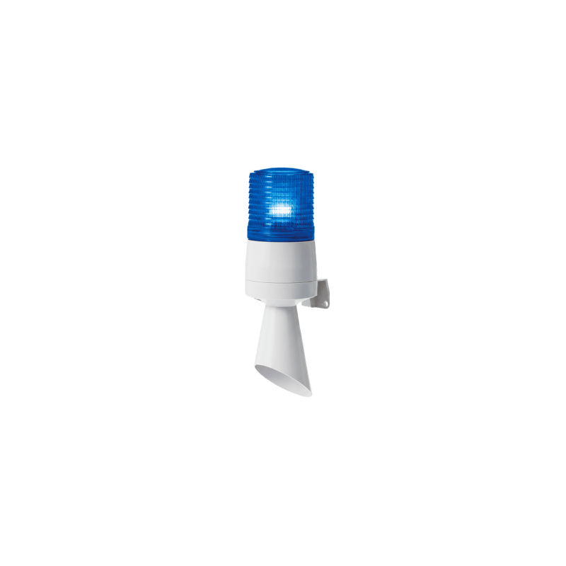 Luz LED QLIGHT 24VDC con destello y buzzer 95dB Azul | Precio México - Envío Inmediato | LM Soluciones