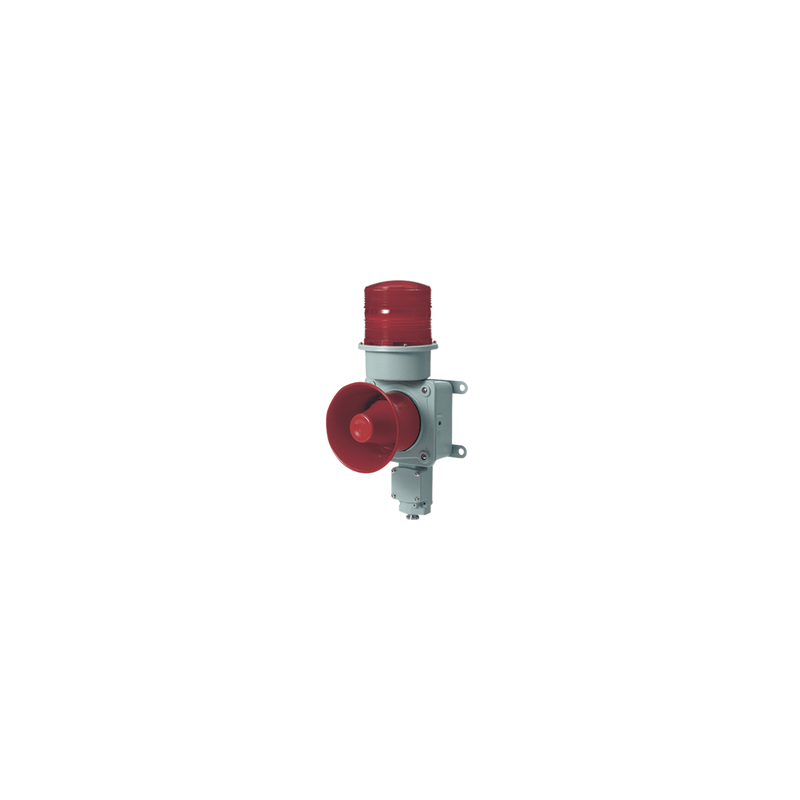 Baliza LED roja con sirena 114 dB 220 VCA QLIGHT