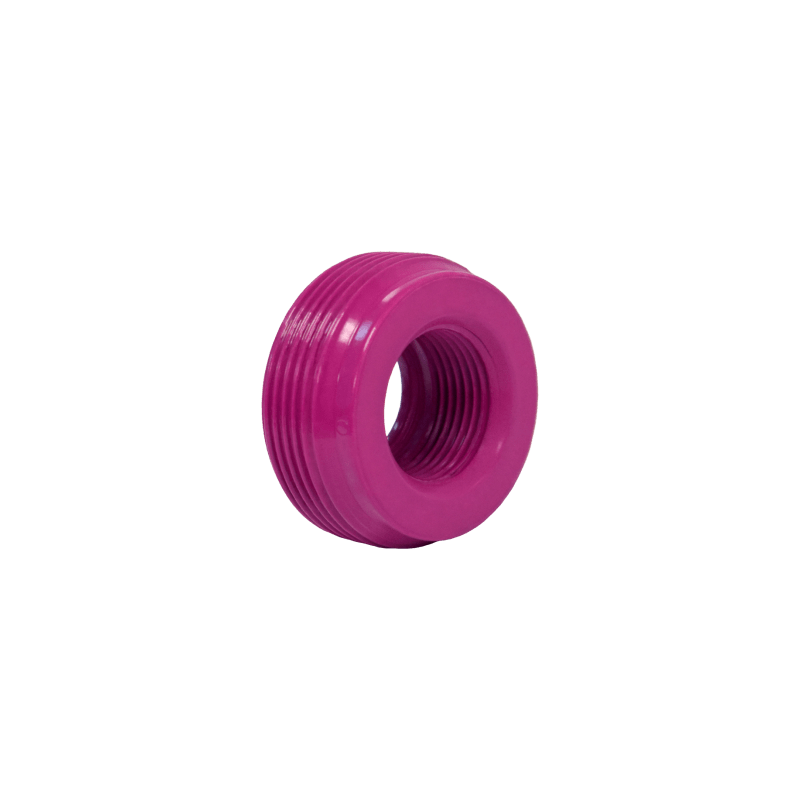 Reducción Bushing Aluminio de 1 1/2" a 1 1/4" / Con Recubrimiento de Uretano Purpura.