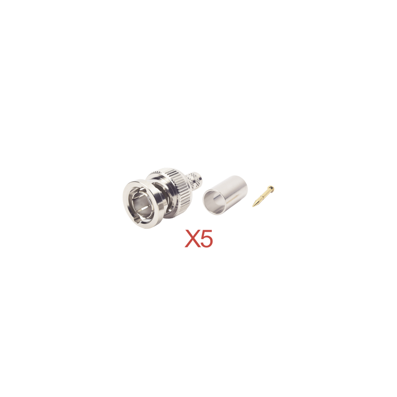 Kit 5 Conectores BNC Macho RFB-1707-D para RG-59