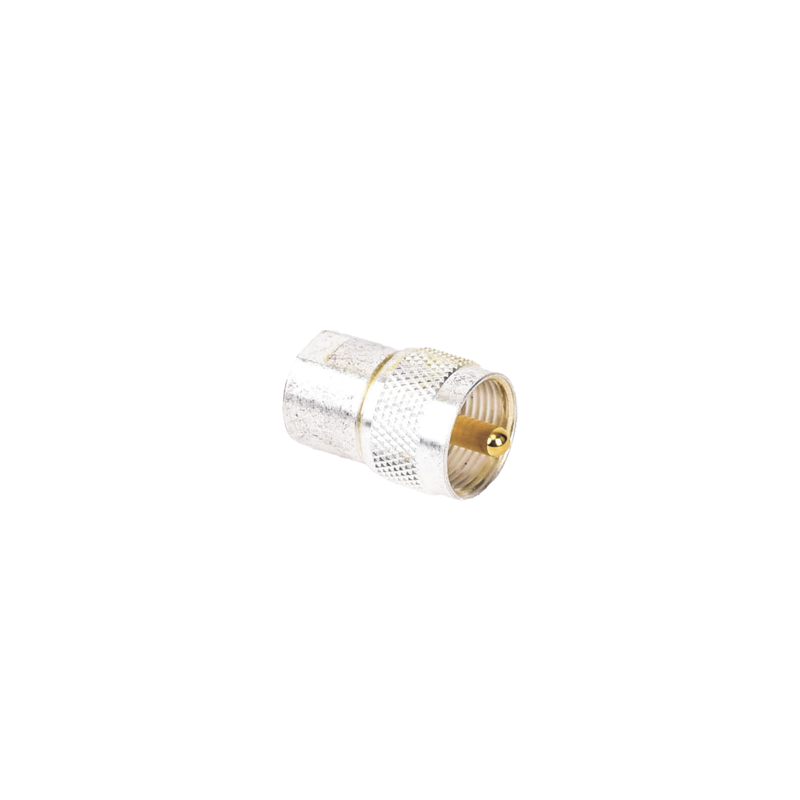 Adaptador UNIDAPT Hembra a UHF Macho (PL-259). Plata / Oro / Teflón.