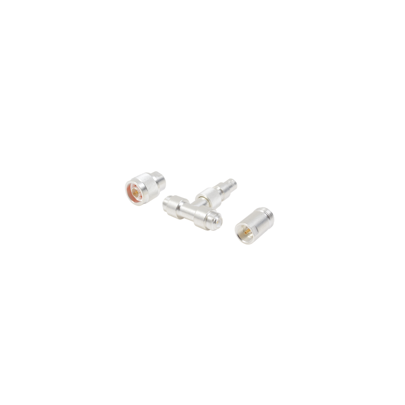 Adaptador UNIDAPT en T capacitiva, muestreador de BNC Hembra a 2 UNIDAPTs: N Macho y N Hembra.