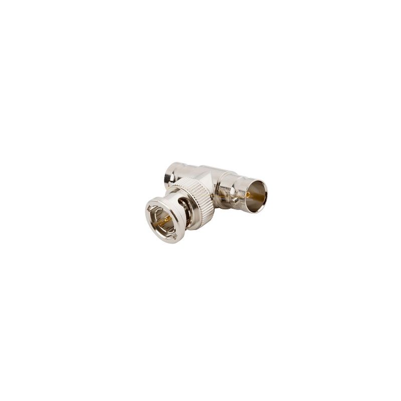 Adaptador en T BNC Macho a Doble Hembra 50 Ohm RF Industries | Precio México - Envío Inmediato | LM Soluciones