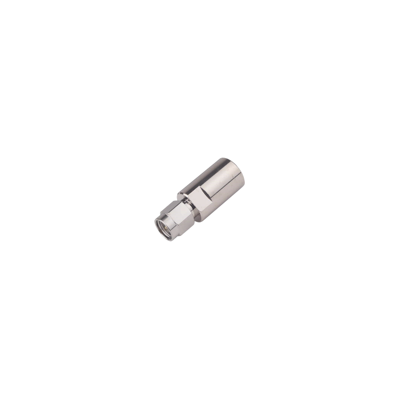 Adaptador en Línea de Conector FME Macho a SMA Macho, Níquel/ Oro/ Teflón.