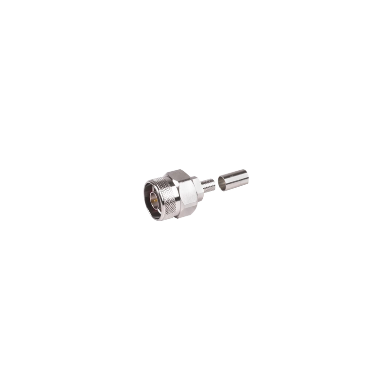 Conector N Macho Hex, Anillo Plegable, Pin Cautivo RG-8/X, L
