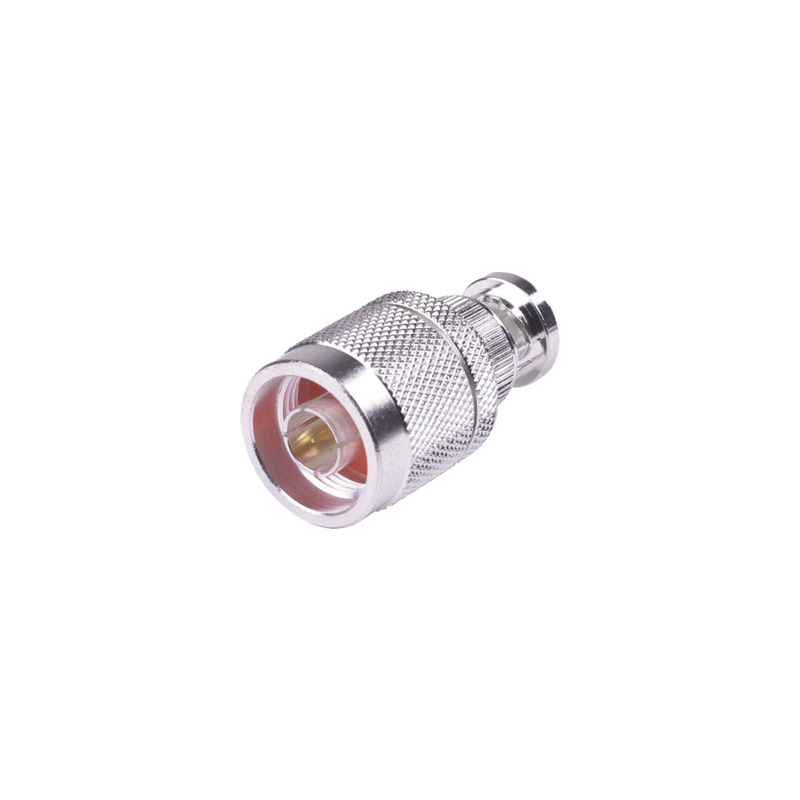  Adaptador en Línea, de Conector N Macho a BNC Macho, Plata/ Oro/ Teflón.