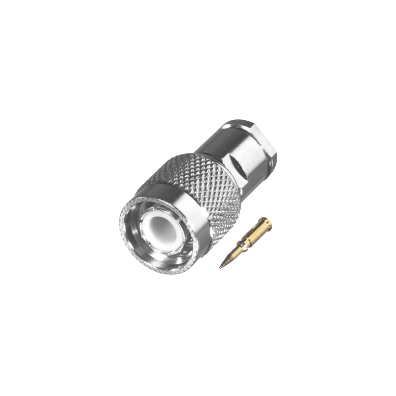Conector TNC Macho Especial de Rosca, RG-58/U, Níquel/Delrin