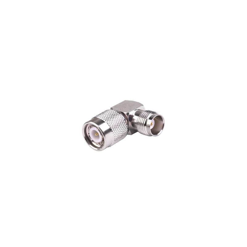  Adaptador en Ángulo Recto de Conector TNC Macho a TNC Hembra, Níquel/ Oro/ Teflón.