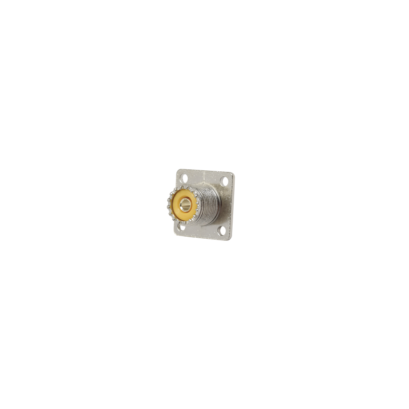Conector UHF Hembra SO-239 Chasis 4 Perforaciones 18mm RF IN
