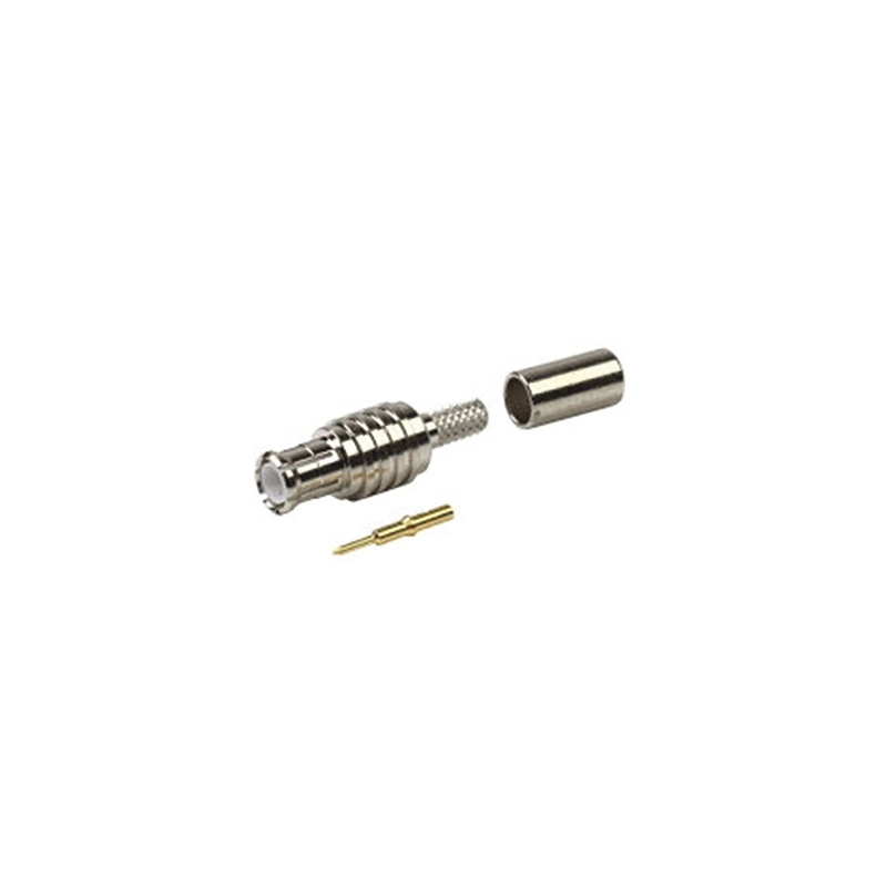 Conector MCX Macho de Anillo Plegable para RG-174, RG-316/U Níquel/ Oro/ Teflón.