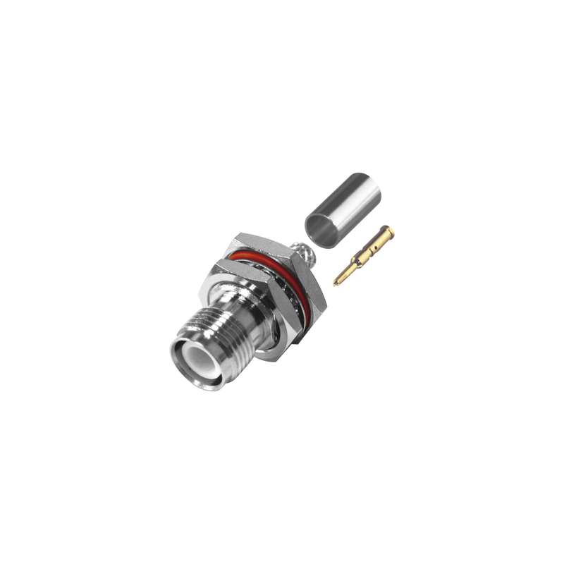 Conector TNC Hembra Inverso Montaje Trasero Panel, RG-142/U