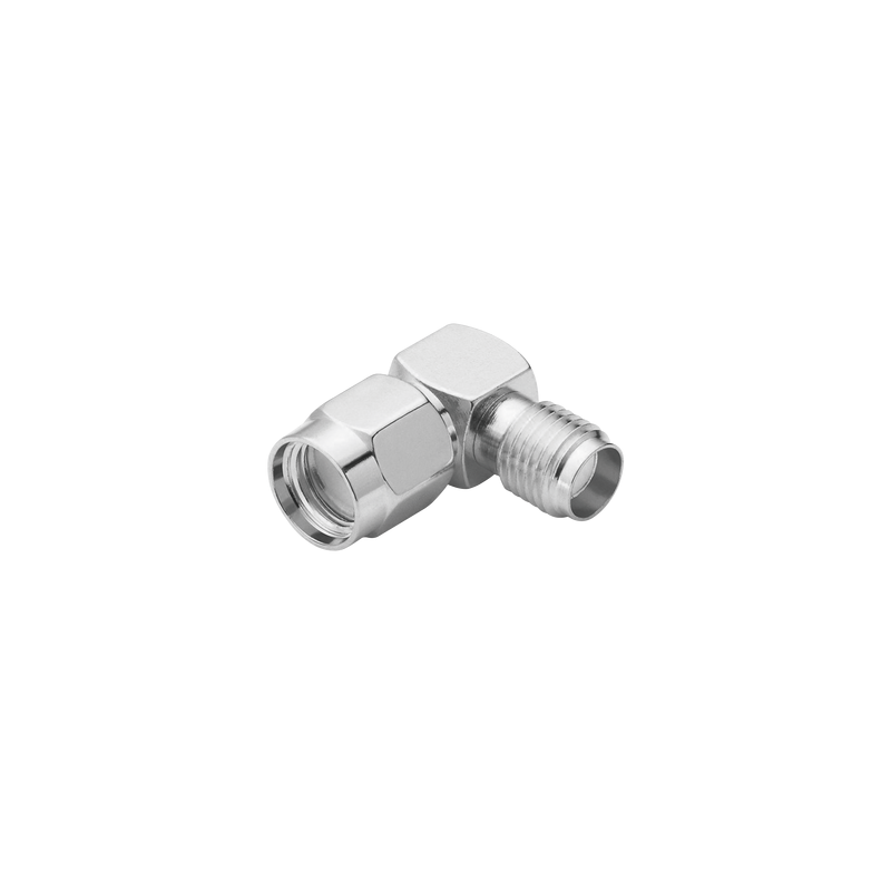 Adaptador SMA Macho Inverso a SMA Hembra, Ángulo Recto | Precio México - Envío Inmediato | LM Soluciones