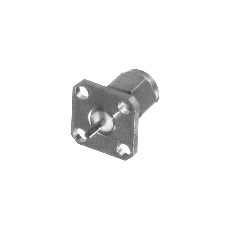 Conector SMA Macho Montaje Panel 4 Perforaciones RF INDUSTRI