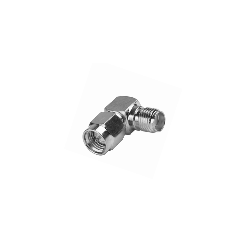 Adaptador Ángulo Recto SMA Macho a SMA Hembra Níquel/Oro/Tef | Precio México - Envío Inmediato | LM Soluciones