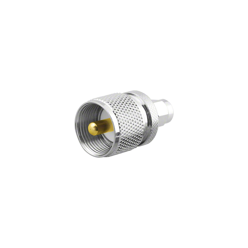 Adaptador SMA Macho a UHF Macho PL-259, Níquel/Oro/Teflón -