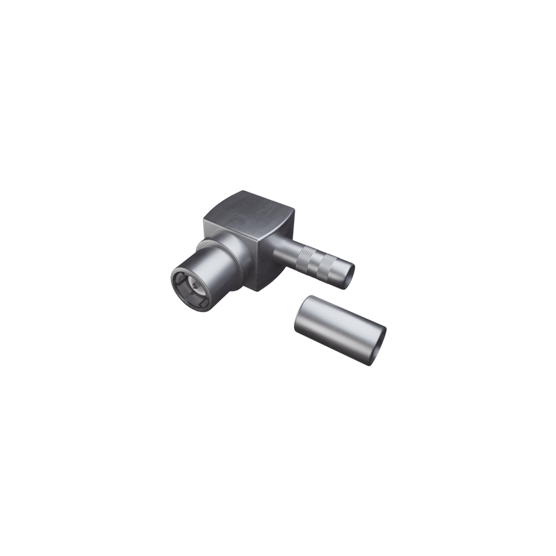 Conector SMB Macho en A/R de Anillo Plegable para RG-316/U, Grupo B1, Oro/ Oro/ Teflón.