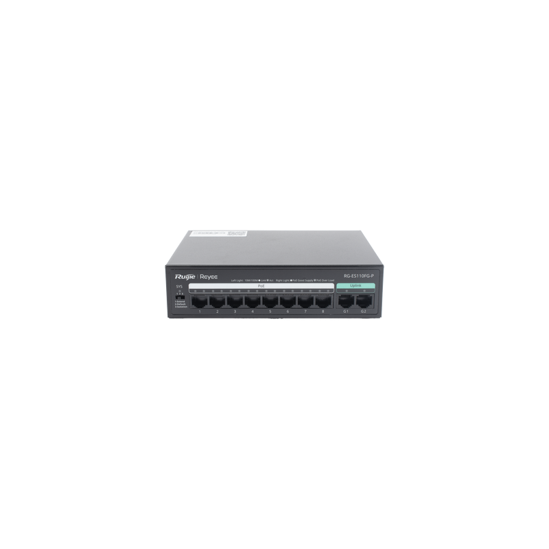 Switch PoE+ Ruijie 8 Puertos Gigabit | Switch Profesional | Precio México - Envío Inmediato | LM Soluciones