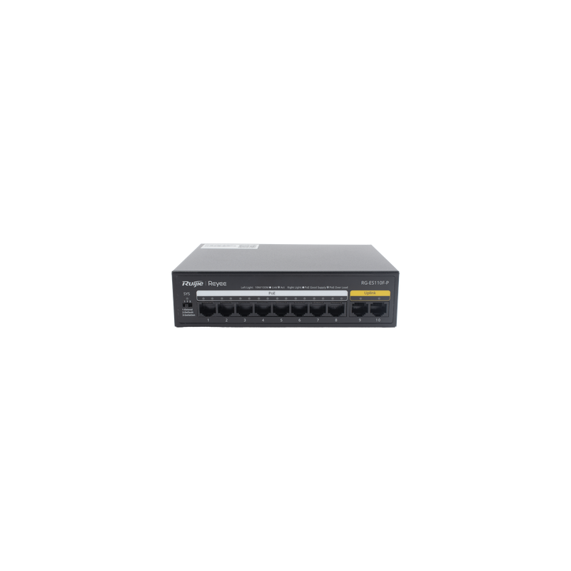 Switch PoE+ Ruijie 8 Puertos 110W | Switch Industrial | Precio México - Envío Inmediato | LM Soluciones
