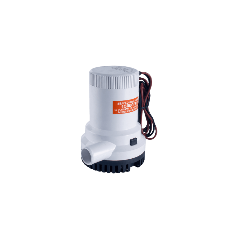 Bomba de Sentina No Automática SEAFLO 1500GPH / Alta Eficiencia / Bajo Consumo / Filtro Extraíble / Voltaje 12 Vcd / Para Panel o Interruptor de Flotador