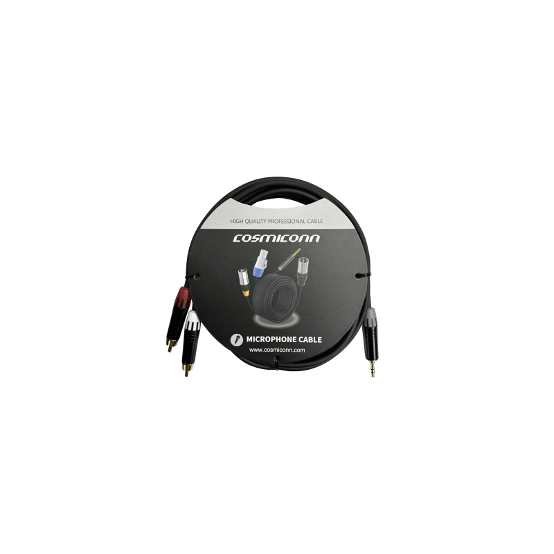 Cable 3.5mm a 2 RCA 10m COSMICONN MT380-RD MT380-WH MTP3C-BG | Precio México - Envío Inmediato | LM Soluciones