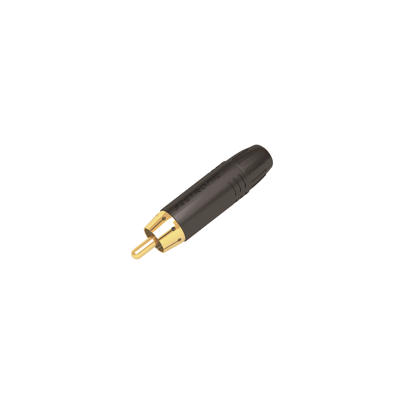 Conector Macho RCA SEETRONIC Carcasa Negra Contacto Oro | Precio México - Envío Inmediato | LM Soluciones