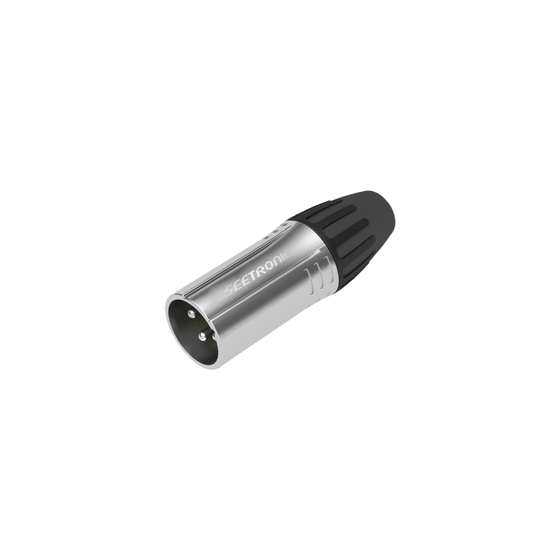 XLR conector cable Macho carcasa cromada SEETRONIC