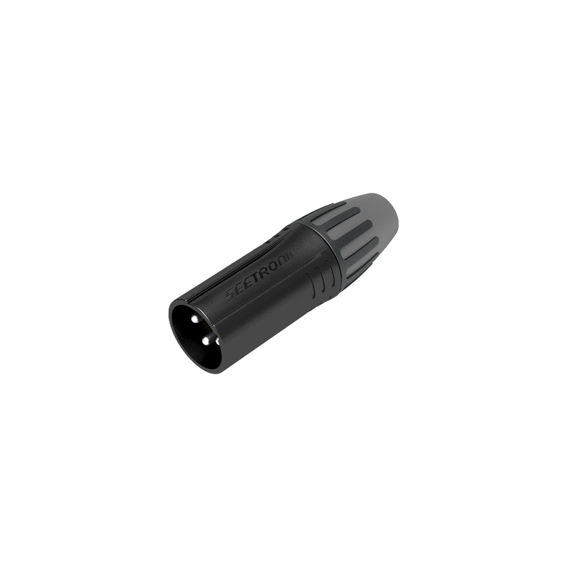 XLR conector de cable macho, carcasa enchapada en negro, contactos enchapados en plata
