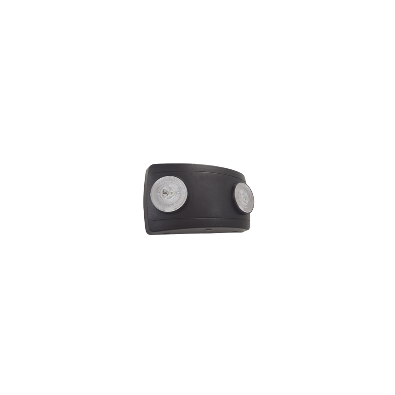Luz de Emergencia Dual LED ultra compacta/150 lúmenes/Luz fría/Batería de Respaldo Incluida/Botón de test / Color Negro