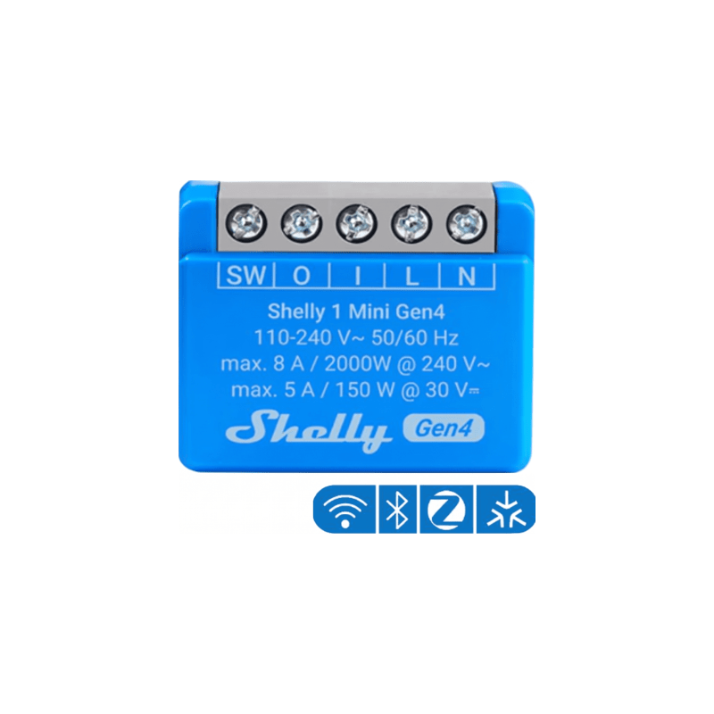 Mini Interruptor Inteligente Shelly 1 Canal WiFi | Precio México - Envío Inmediato | LM Soluciones