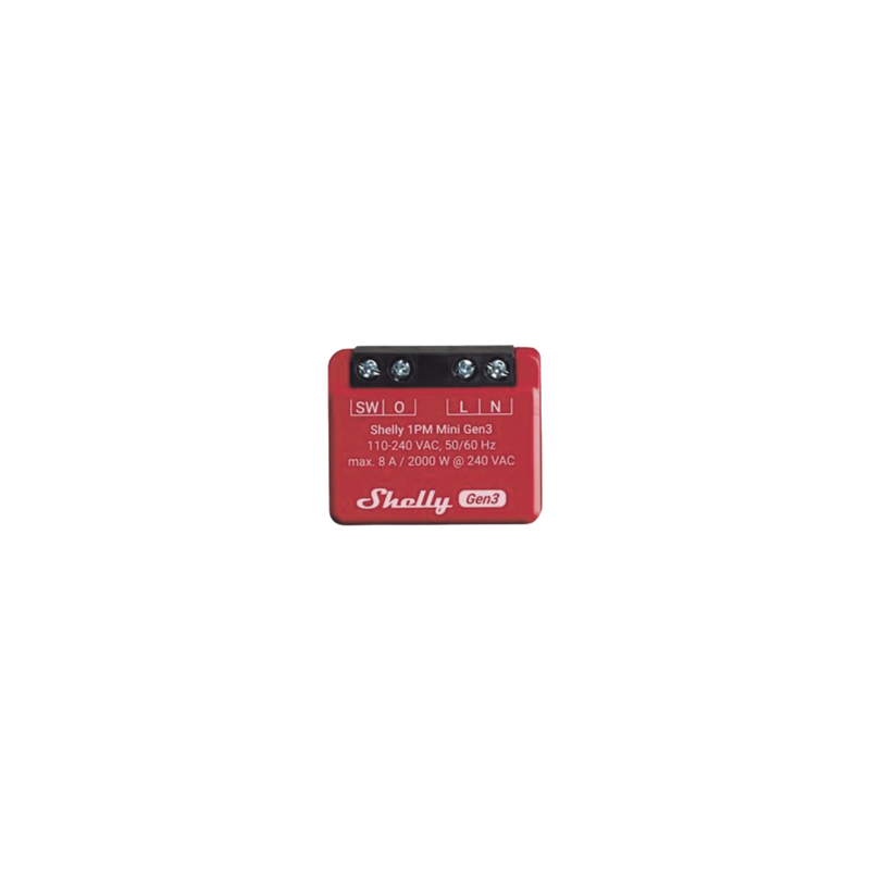 Mini Interruptor Wi-Fi Shelly 1PM Gen3 con Medición 8A | Precio México - Envío Inmediato | LM Soluciones
