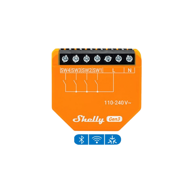 Controlador de Cuatro Entradas Digitales Shelly I4 Gen3 WiFi | Precio México - Envío Inmediato | LM Soluciones