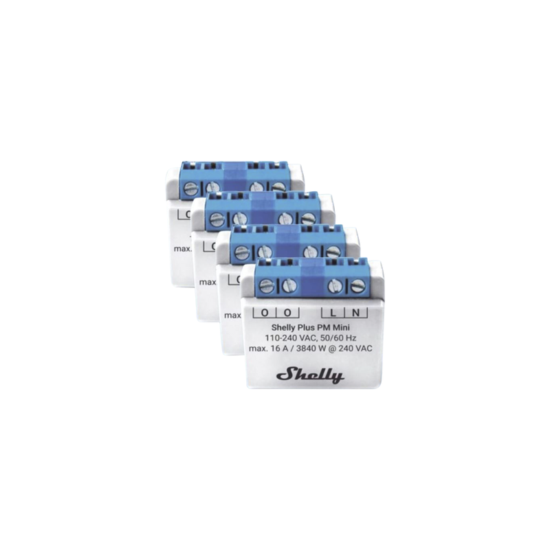 Kit 4 Shelly Plus PM Mini K4 medidor WiFi 16A | Precio México - Envío Inmediato | LM Soluciones