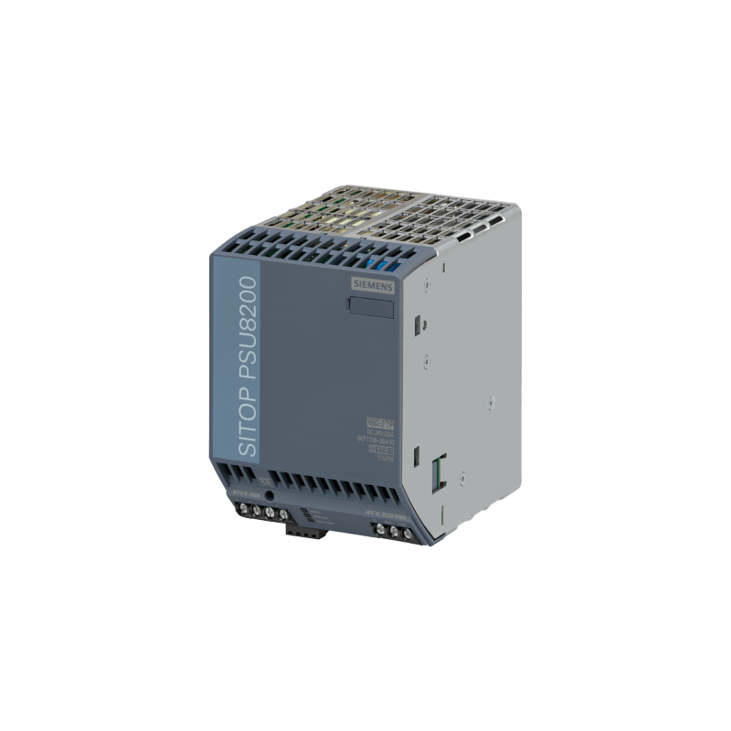 Fuente de Alimentación Industrial SITOP PSU8200 / 1ACDC / 24VDC / 20A / Entrada 120-230V AC / Eficiencia 94% / IP20 / Paralelable / Certificaciones UL-UKCA-CE