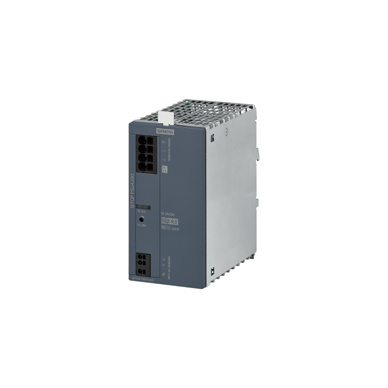 Fuente de Alimentación Industrial / 24 V DC / 20 A / Entrada 1AC 120-240 V / Eficiencia 93% / Protección IP20 / Montaje Riel DIN