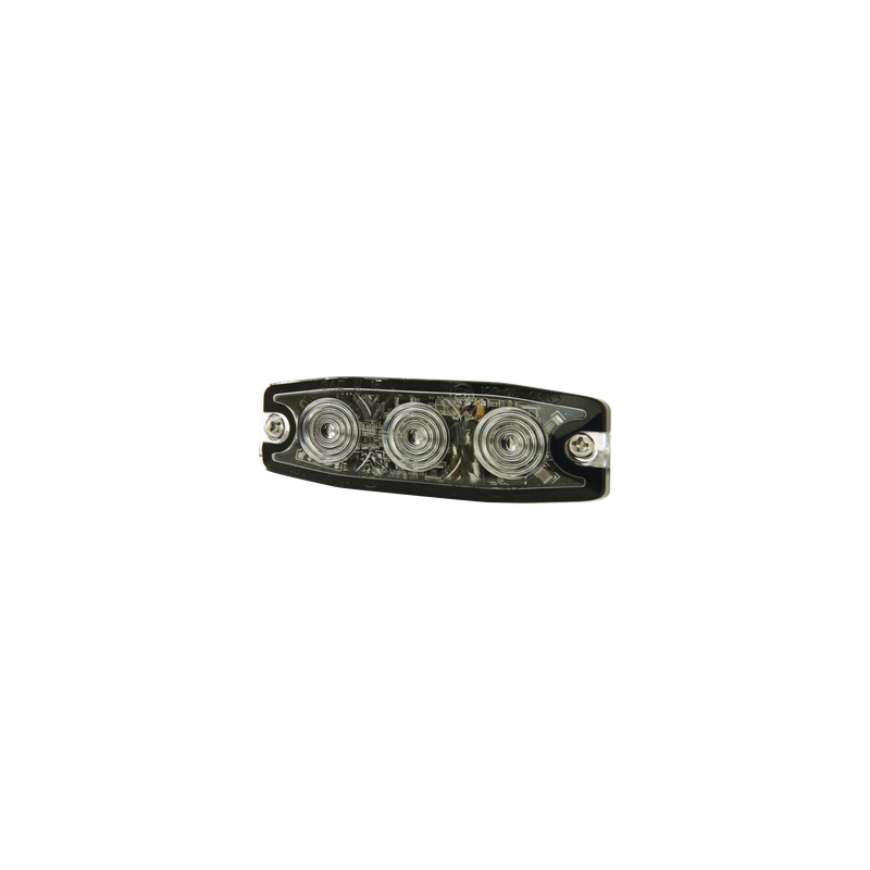 Luz Auxiliar de 3 LED, ámbar, SAE Clase I, Lente transparente
