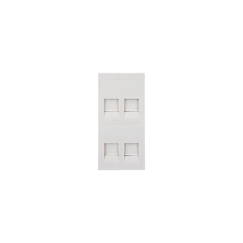 Placa Plana Simon 4 Puertos Blanco para Keystone | Precio México - Envío Inmediato | LM Soluciones