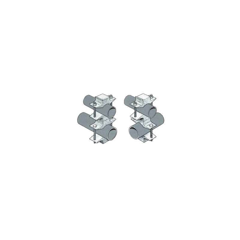 Juego Sencillo en Aluminio de Abrazadera Dual para Mástiles de 3.81 a 7.31 cm. de Diámetro (REQ. 2 x Antena).
