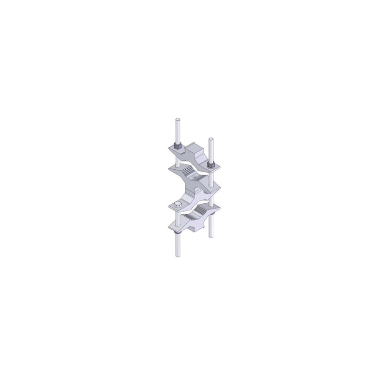 Juego Sencillo en Aluminio de Abrazadera Dual para Mástiles de 7.31 a 11.43 cm. de Diámetro (REQ. 2 x Antena).