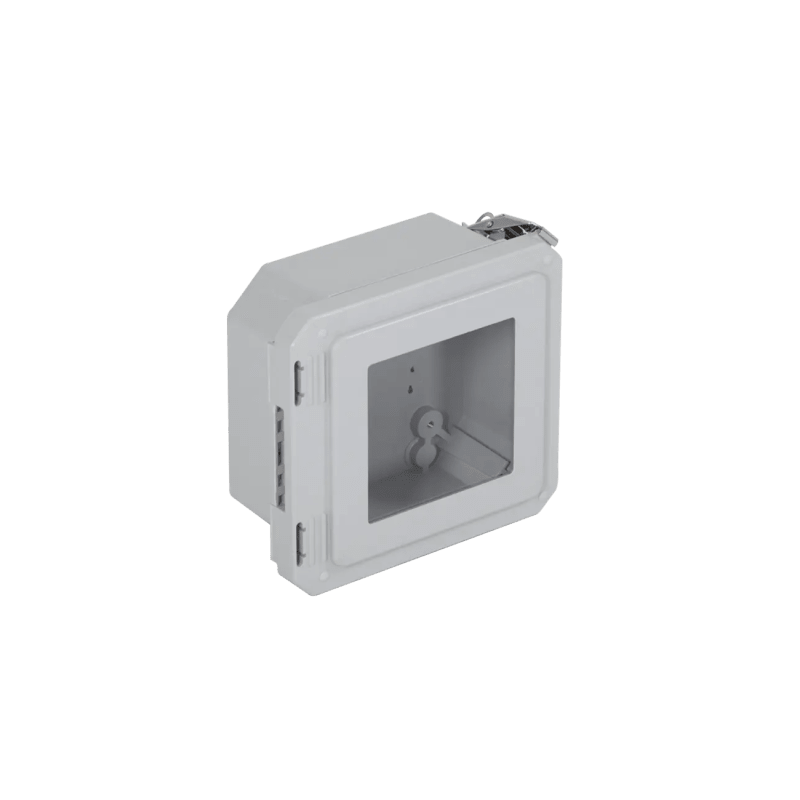 Caja Impermeable De Fibra De Vidrio, 6.77" (17.19cm) Alto x 6.77" (17.19cm) Ancho x 4.06" (10.31cm) Profundidad, Con Ventanilla, Listado UL/cUL, Hecho En EE.UU, Serie EnviroArmour®