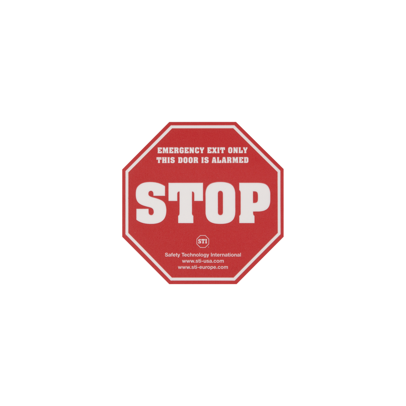 Etiqueta de advertencia "Puerta con alarma" EXIT STOPPER® STI-6400