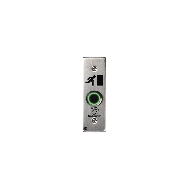 Interruptor IR NoTouch® de Acero Inoxidable, Montaje Delgado, Caja Posterior, Símbolo de puerta