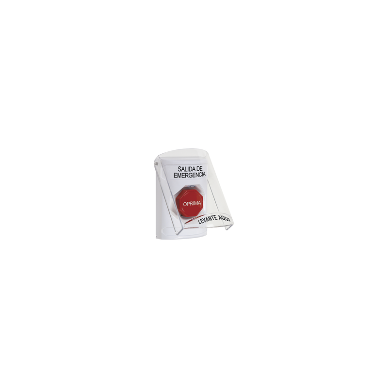 Botón Multipropósito, Texto Salida De Emergencia, Llave para Restablecer, Bocina Integrada De Alarma, Tapa De Policarbonato, 2 Relevadores forma C, Interior